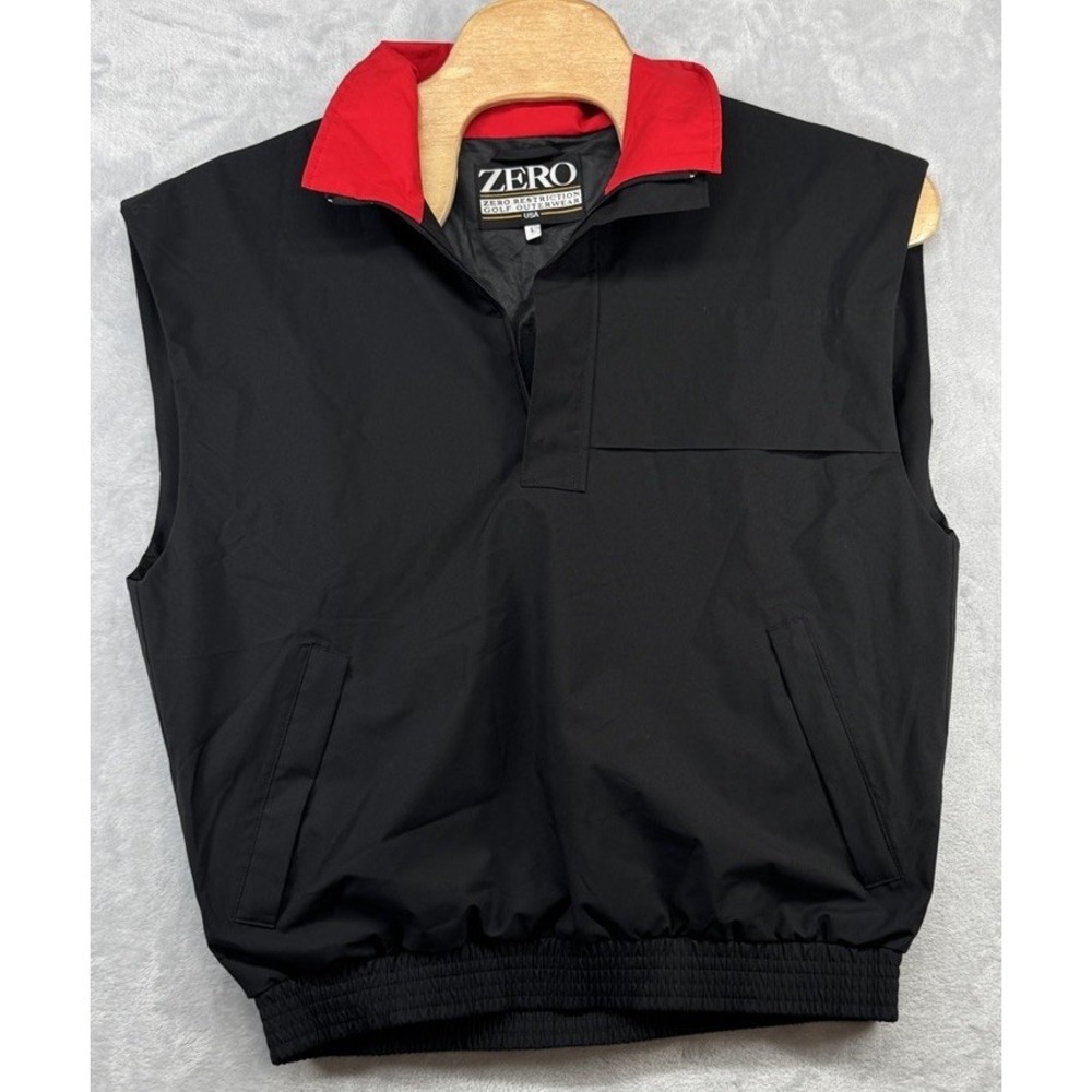 Vintage Zero Restriction Gore-Tex 1/4 Zip Golf Vest Black USA Men's Size L EUC